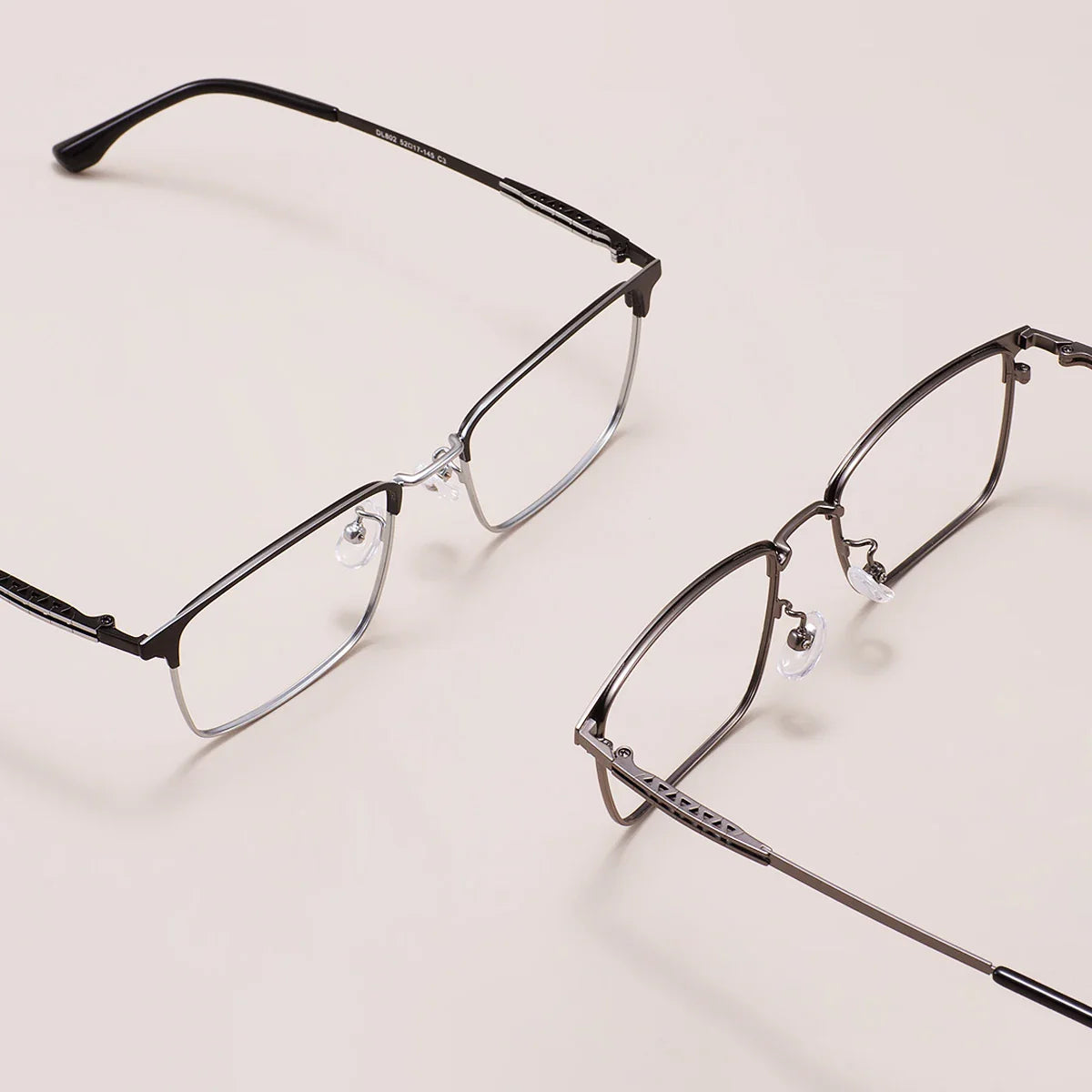 Comfortable Rectangular Men’s Business Glasses – Full Rim Browline Metal Frame for Optical Prescription Lenses