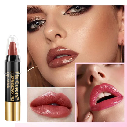 Moisturizing Crayon Lip Gloss Stick – Velvet Long-Lasting, Waterproof Jelly Tint Lipstick & Liner Pen