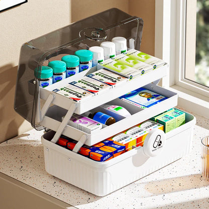 AiQUE Portable Medicine Organizer – Weekly Pill Storage Box with Large Capacity and Cutter for Home Use