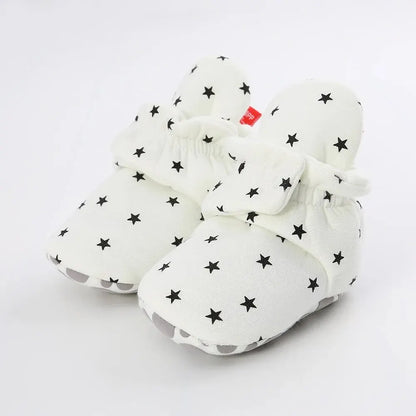 Meckior Baby Socks Shoes – Star Toddler First Walkers Booties, Soft Cotton Anti-Slip Shoes for Boys and Girls