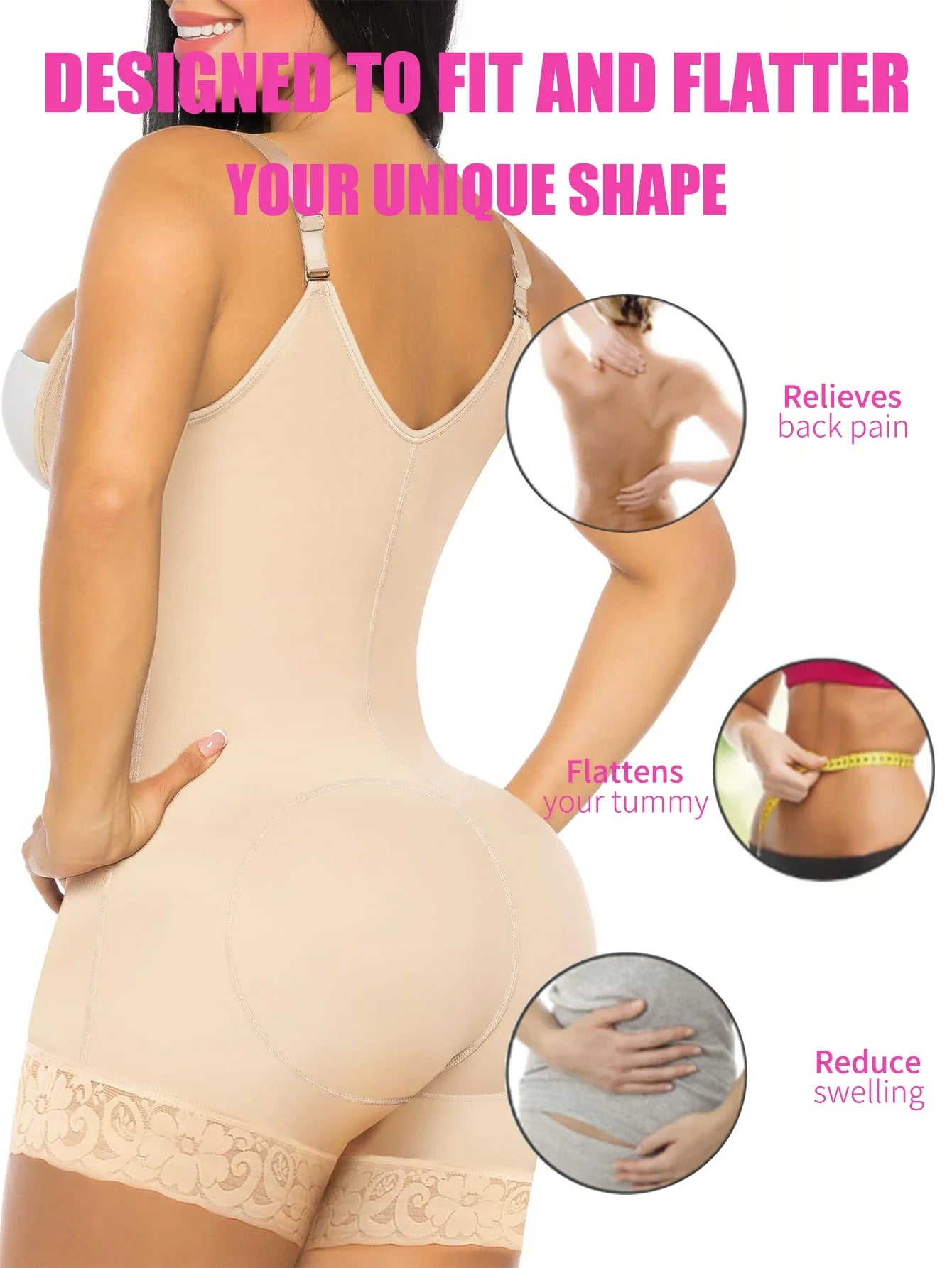 Women’s Compression Body Shaper – Colombian Fajas Butt Lifter Slimming Corset for Post-Surgery Support