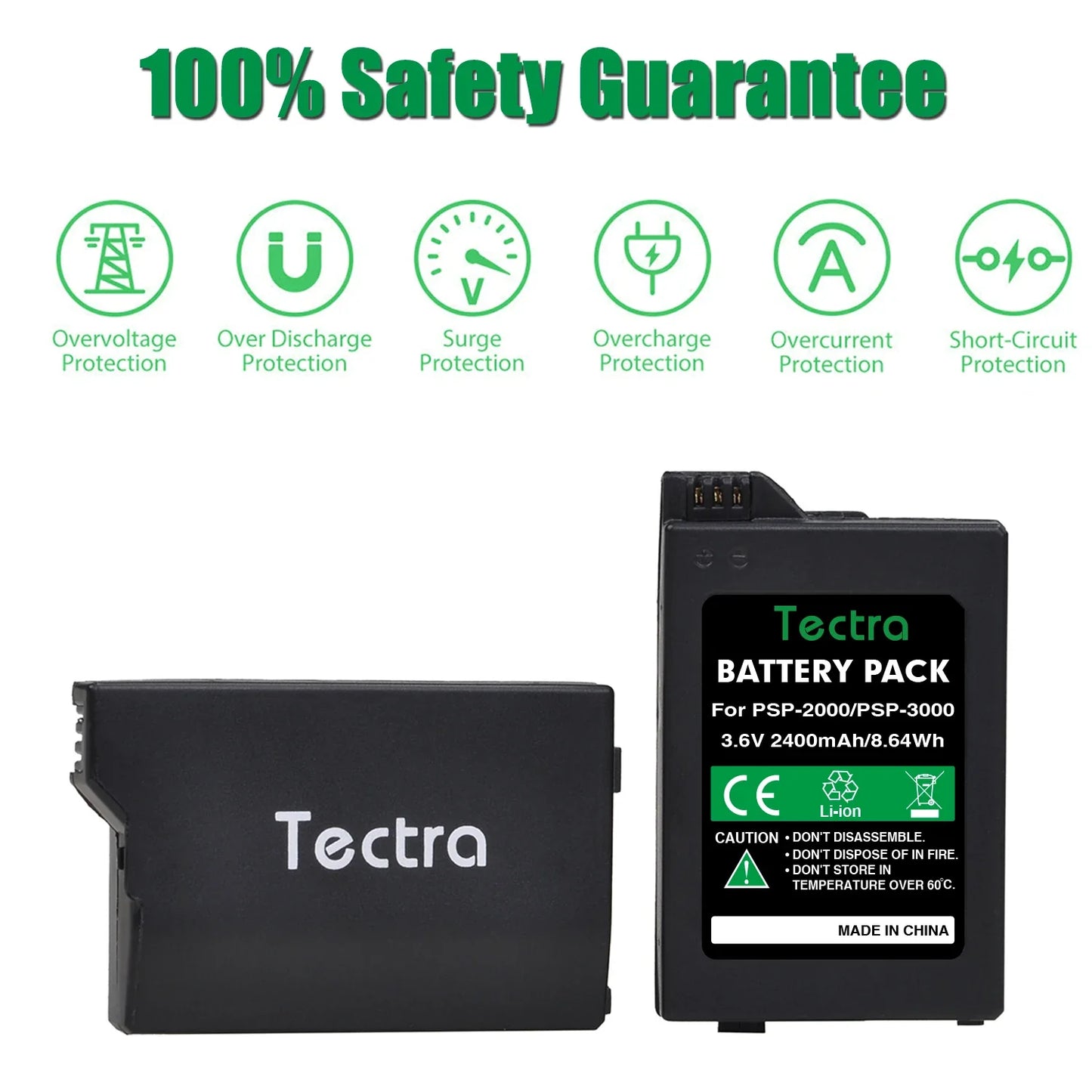 10Pcs 2400mAh 3.6V Replacement Battery for Sony PSP-2000/3000 Gamepad