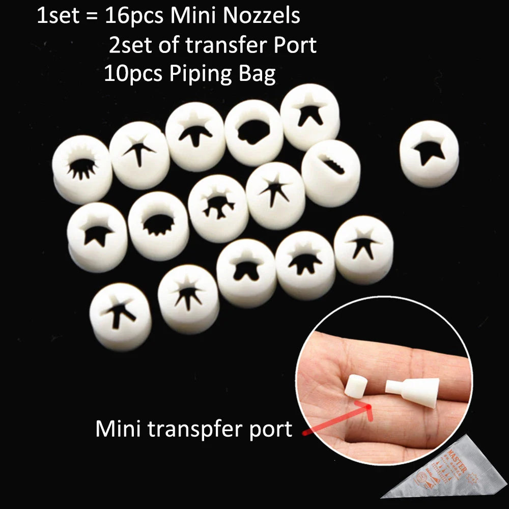 21pcs / 13pcs Mini Nozzle Tips Set - Pottery Clay & DIY Mini Dessert Cake Piping Tools