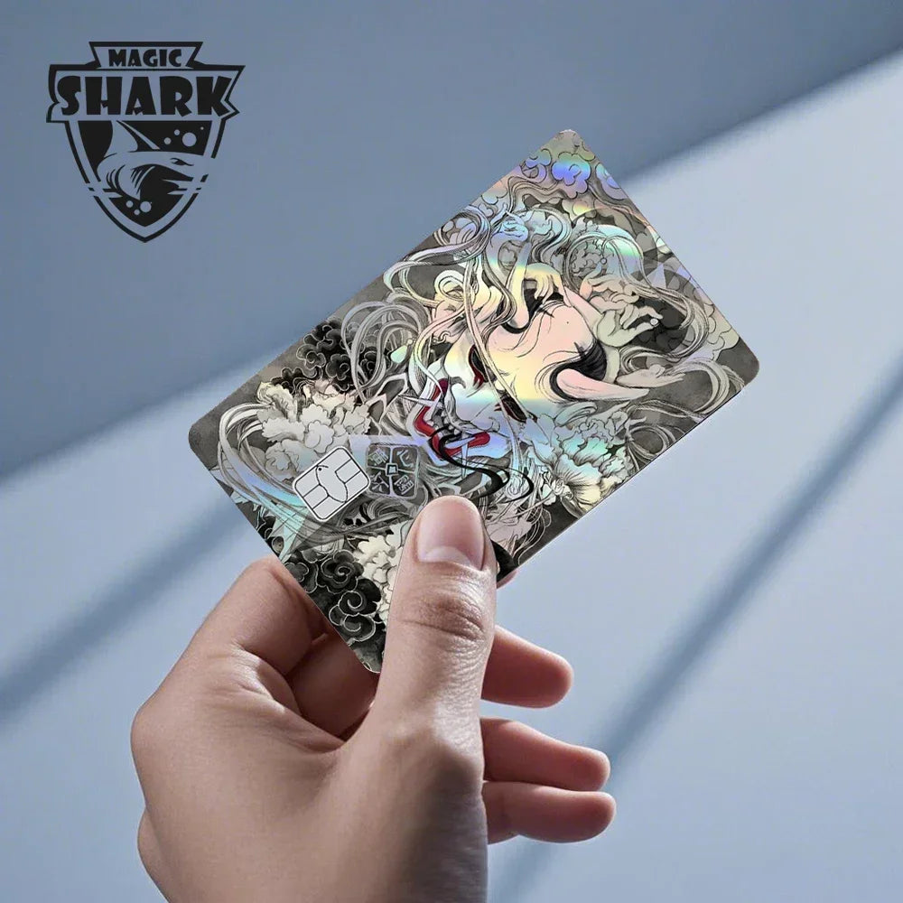 Magic Shark Holographic Laser Skin - Evil FBI Money Credit Bank Card Sticker Cover No Fade Protective Film