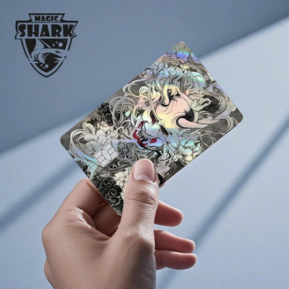 Magic Shark Holographic Laser Skin - Evil FBI Money Credit Bank Card Sticker Cover No Fade Protective Film