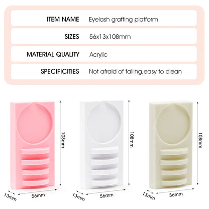Reusable 2 in 1 Acrylic False Lashes Stand Pad & Glue Holder – Eyelash Grafting Assistor Tool