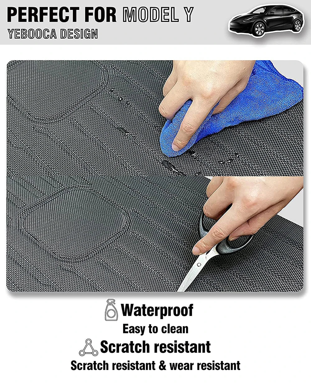 Rear Seat Backrest Protector for Tesla Model Y 2020-2025 – Juniper Trunk Anti-Scratch & Anti-Dirty Mat with Velcro