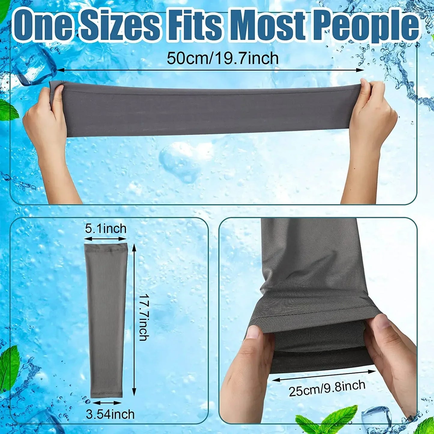 2PCS Summer UV Protection Arm Sleeves – Reflective Arm Warmers for Cycling, Running, and Sports, Men & Women