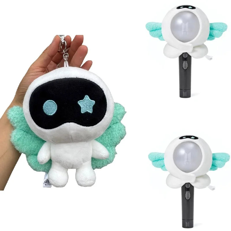 Korea Wootteo Plush Toy – Kawaii Astronaut Wings Stuffed Doll Keychain for Backpack, JIN Design, Fan Gift