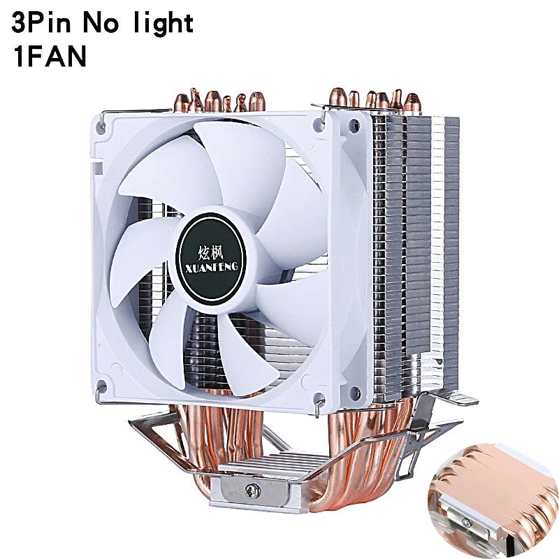 CPU Cooling Fan with Air-Cooled Radiator – Compatible with LGA2011, 115x, 1200, 1700 & AMD