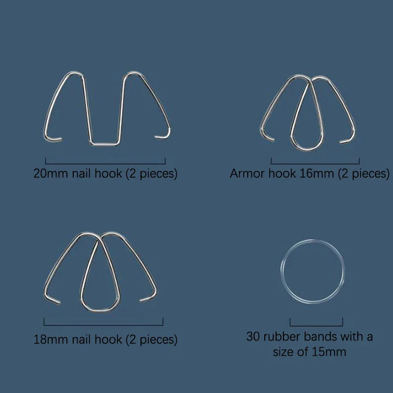 Ingrown Toenail Correction Tool Kit – Stainless Steel Nail Straightening Hook & Clip for Paronychia Treatment Pedicure Care