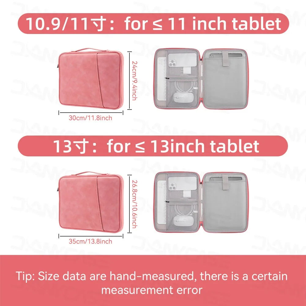 Waterproof Padded Tablet Carrying Case 11-13 inch – Protective Travel Bag for iPad & Samsung Tablets