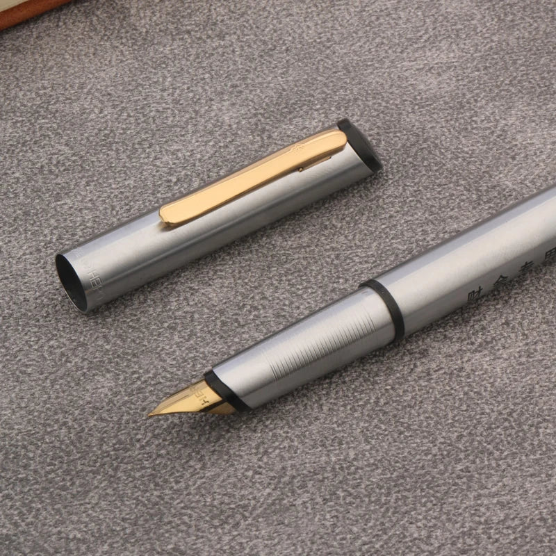 Classic Retro Metal Fountain Pen - Stainless Steel Writing Pen for Office, School & Gifts