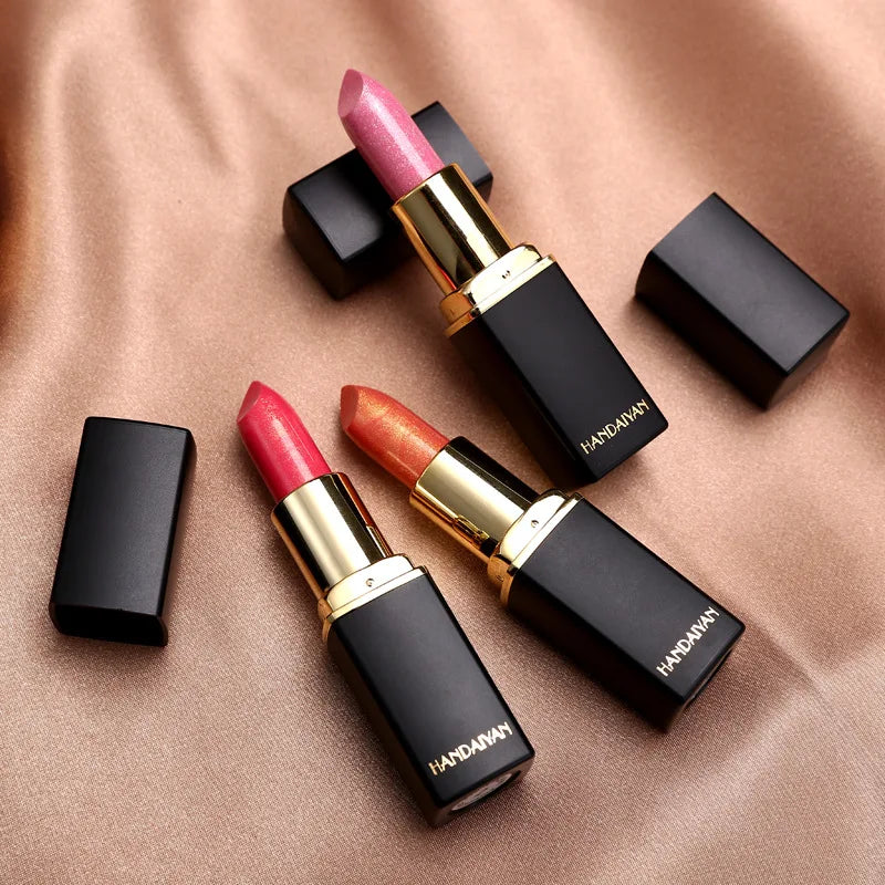 Handaiyan 9 Colors Lipstick – Glitter, Matte, Velvet, Nude, Shimmer, Sexy Red, Long-Lasting, Waterproof Professional Makeup