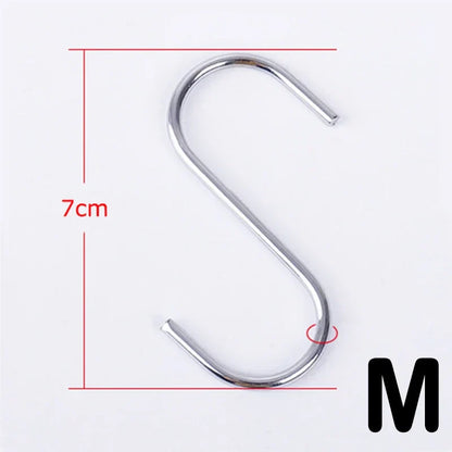 Stainless Steel Sharp Tip S Hooks – Hanging Utensil, Meat, and Clothes Hangers for Kitchen & Butcher Shop