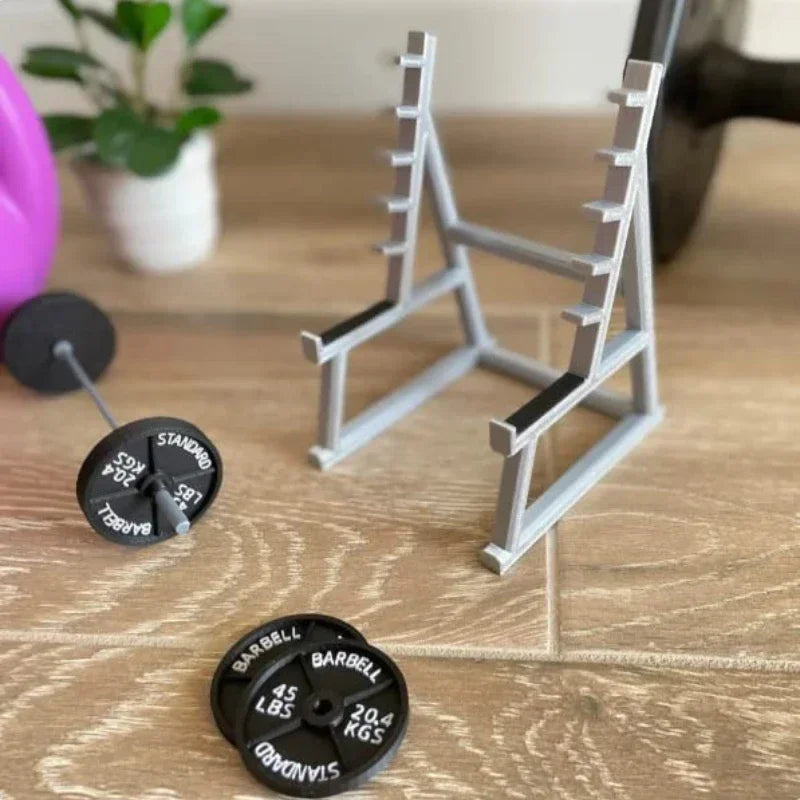 Portable Gym Theme Pen Storage & Display Rack : Squat Rack Decoration Desk Barbell Holder