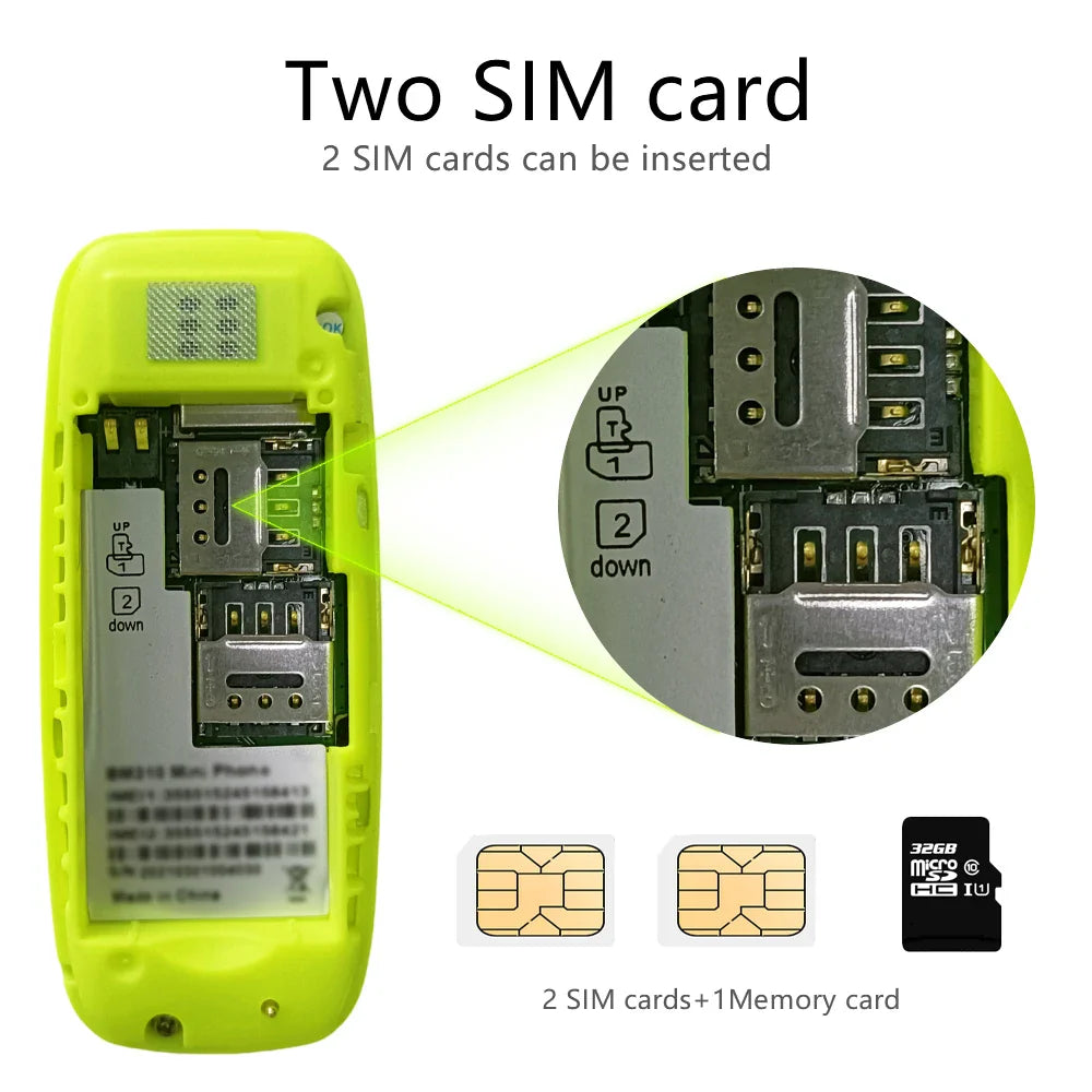 SERVO BM310 Mini Mobile Phone – Dual SIM, Call Recording, Magic Voice, Blacklist, MP3 Player, 2G Tiny Button Cellphone