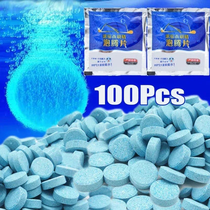Glass Water Effervescent Wiper Tablets | Universal Concentrate for All Seasons, Strong Anti-Freeze & Shellac-Free