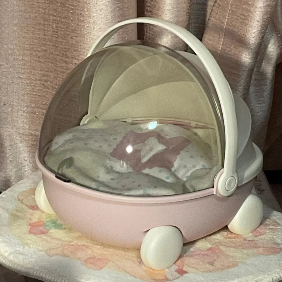 Labubu Baby Stroller Storage Box & Space Module Doll Cradle — Doll Bed Furniture & Accessories for Labubu Dolls