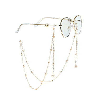 New Fashion Women's Eyeglass Chain - Hollow Star & Pearl Beaded Lanyard for Sunglasses & Reading Glasses, Neck Strap Holder