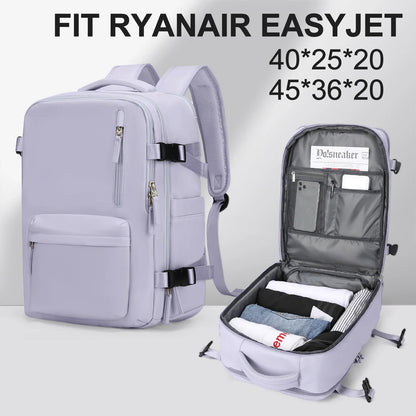 Women's Cabin Travel Backpack - Large Capacity, Water-Resistant Laptop Bag 45x36x20 cm, Fits EasyJet and Ryanair Carry-On Dimensions