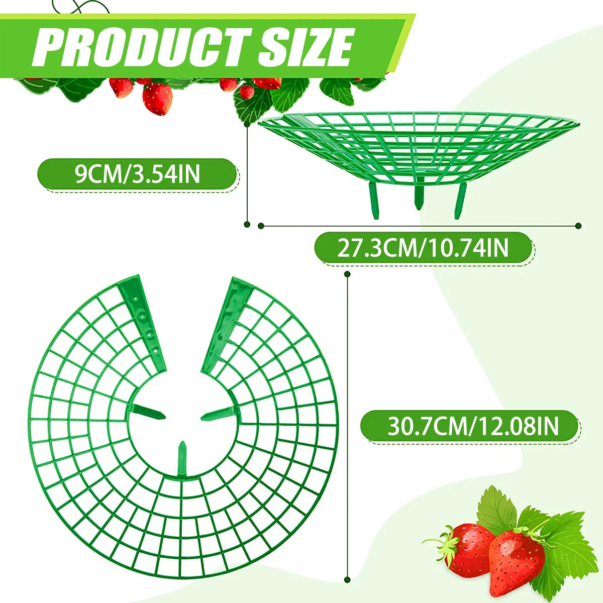 10Pcs Strawberry Plant Supports - Sturdy 3-Legged Growing Racks for Protection Against Mold, Rot, and Dirt - Cage Frame Holder