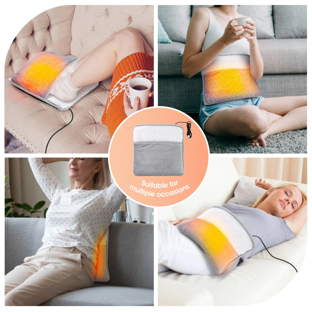 USB-Charged Electric Foot Heating Pad: Soft Plush, Washable Foot Warmer for Improved Sleep and Cozy Feet in Winter
