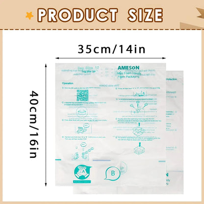 4pcs/8pcs Fragile Expanding Foam Protective Bags – Quick Foam Packing Wrap for Car Accessories & Glass Protection