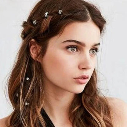 5Pcs Viking Metal Hair Braid Beads – Antique Silver & Gold Dreadlock Rings Clips Retro Hair Accessories for Braids & Styling