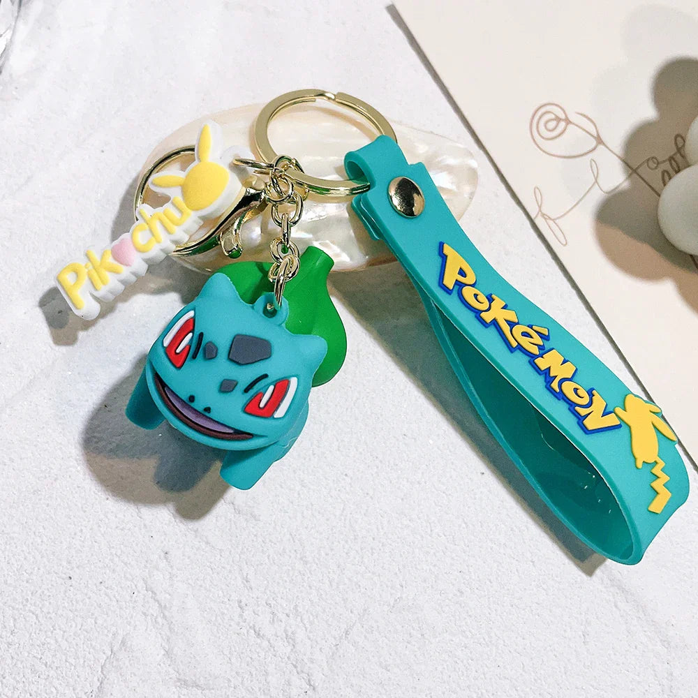 Pokemon Keychain – Pikachu, Charmander & Psyduck Anime Toy, Kawaii Cartoon Doll Pendant for Car, Bag, Kid Gift
