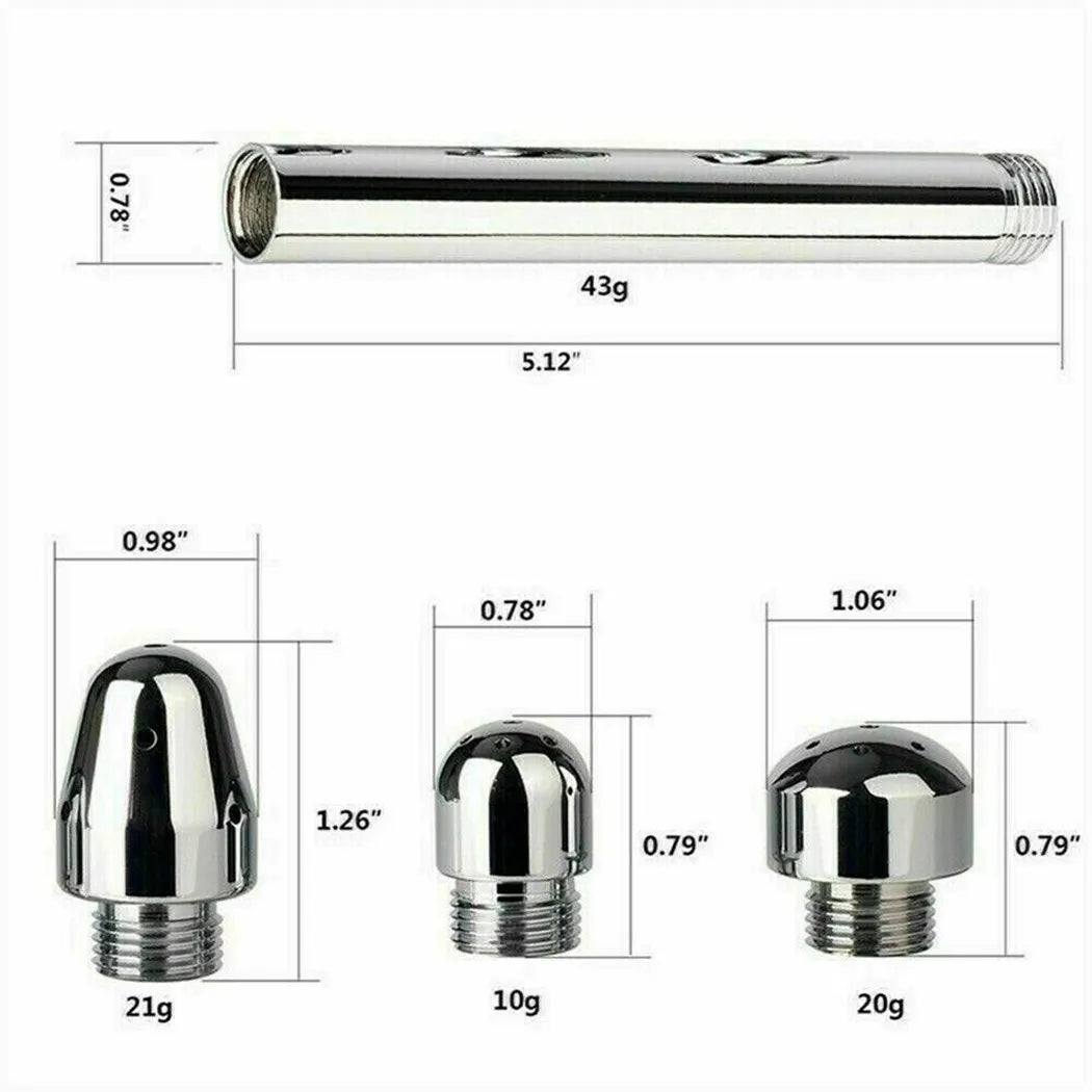 Anal Douche Enema Set – Aluminum Shower with 3 Nozzle Options for Complete Cleansing