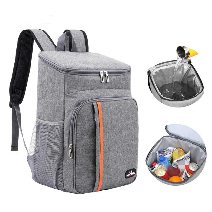 18L Portable Thermal Lunch Bag – Durable Waterproof Insulated Cooler for Food, Camping, and Outdoor Ice Storage Backpack