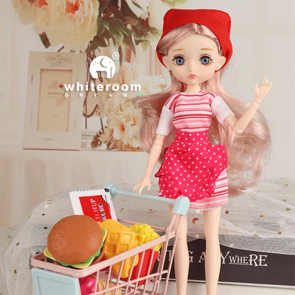 Slim 26cm BJD Doll for Girls – 13 Movable Joints with Princess Outfit, Blue Eyes & Eyelash Accessories