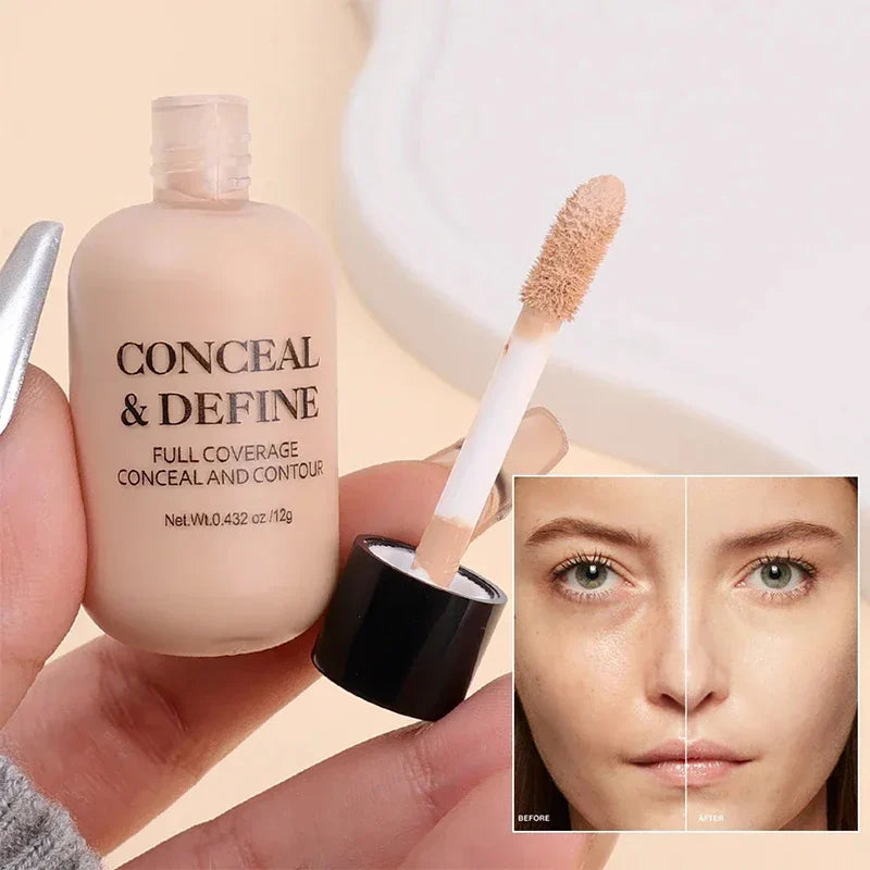 Full Coverage Liquid Concealer Cream – 12ml Waterproof Dark Circles & Face Foundation Makeup Base