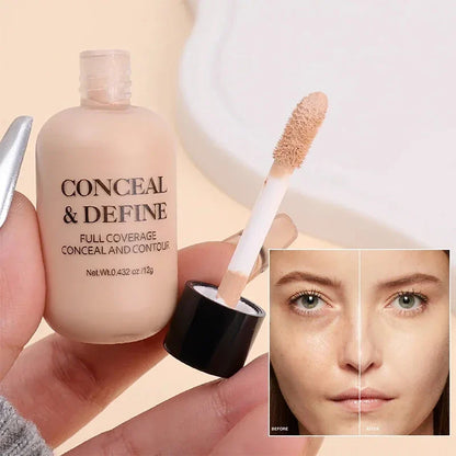 Full Coverage Liquid Concealer Cream – 12ml Waterproof Dark Circles & Face Foundation Makeup Base