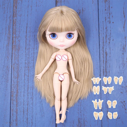 ICY DBS Blyth Doll – 1/6 BJD Customized Nude Joint Body, White Skin Glossy & Matte Face, 30cm Girl Toy Gift