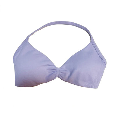 Impact Strappy Halter Sports Bra – Light Support Seamless Gym & Yoga Crop Top with Padding