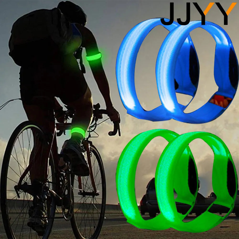 JJYY 1PC Outdoor Sports Night Running Armband - LED Light, USB Rechargeable Safety Belt, Arm Leg Warning Wristband for Cycling and Biking