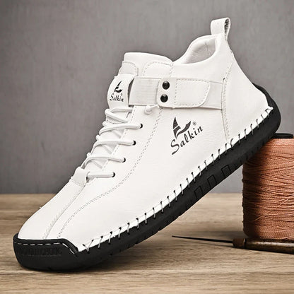 2024 Handmade Leather Casual Men’s Shoes - Breathable Sneakers & Ankle Boots for Outdoor Wear