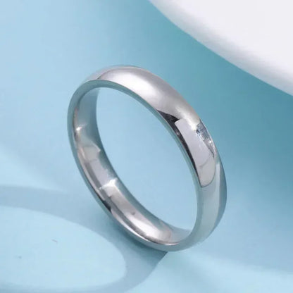 Classic Smooth Stainless Steel Couple Ring – Simple Fashion Wedding & Engagement Band for Men & Women