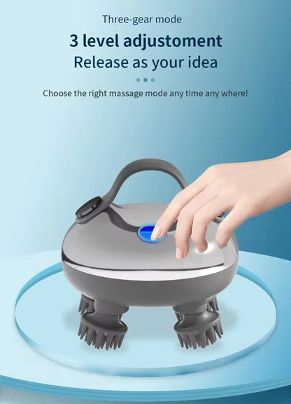 Electric Scalp Massager for Hair Growth – Portable Rechargeable Head Massage & Stress Relief, Waterproof Handheld Scratcher
