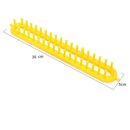 DIY Knitting Loom Craft Tool: Plastic Weaving Loom for Pompom, Sock, Hat, Shawl - Scarves Maker with Long Handle, Crochet Stitching