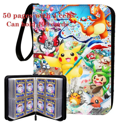 2025 Pokémon Card Album – 400pcs & 900pcs PU Zipper Collection Book for Cards, Photo Storage, Kids’ Toys & Gifts