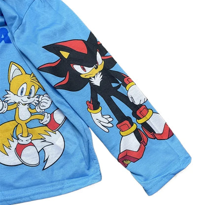 Sonic the Hedgehog Spring Kids Pajama Set – Boys’ Long Sleeve Sleepwear with Pants