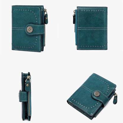 Women’s Short PU Wallet – Simple Plain Clutch, Casual Trendy Card Holder & Multifunctional Coin Bag for Daily Use