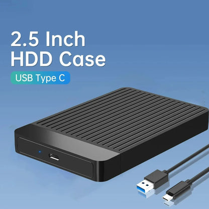 2.5" SATA to USB 3.1/3.0 HDD/SSD Enclosure Case – 6Gbps External Hard Drive Adapter with USB-C Support for Fast Data Transfer