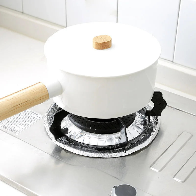 10/20pcs Disposable Aluminium Stove Protector Covers - Gas Burner Liners, Stovetop Cleaning Pads for Easy Kitchen Maintenance