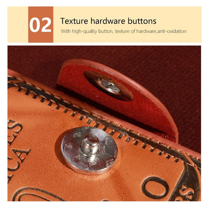Men’s Leather Wallet with 100 Dollar Pattern — Large Capacity Card Holder Purse Bag