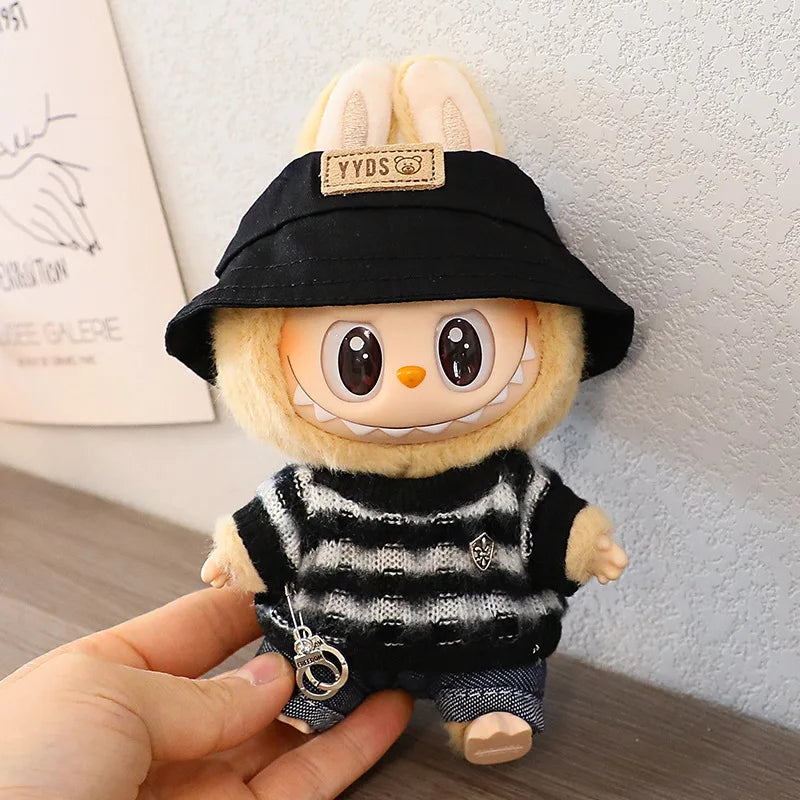 Labubu 15-17cm Blind Box Keychain Doll Outfit – Sweater & Glasses Accessory Set