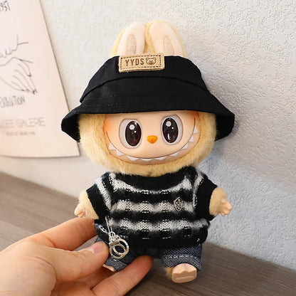 Labubu 15-17cm Blind Box Keychain Doll Outfit – Sweater & Glasses Accessory Set